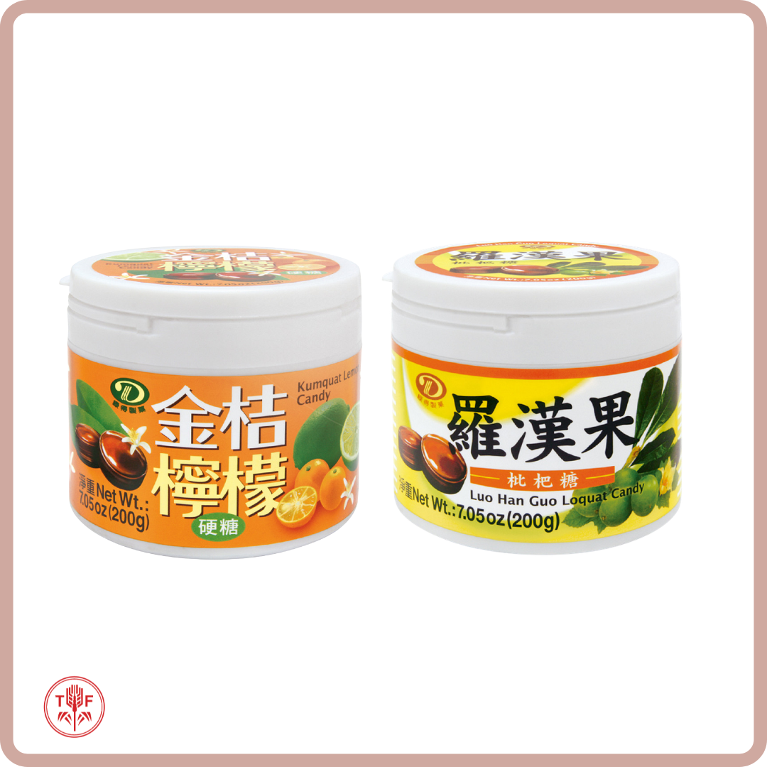 綠得喉糖 羅漢果枇杷 | 金桔檸檬 Liuh Der Throat Drops 200g