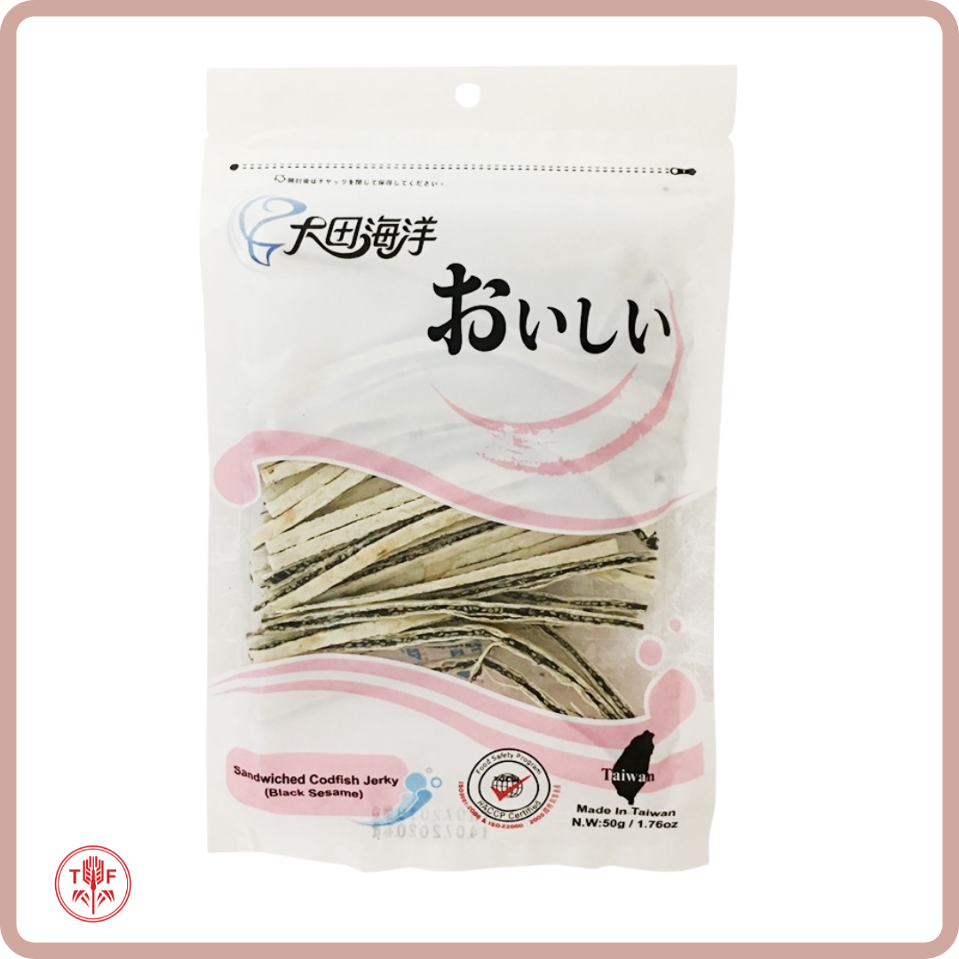 鱈魚黑芝麻夾心絲 Sandwiched Fish Jerky- Black Sesame Flavour 50g